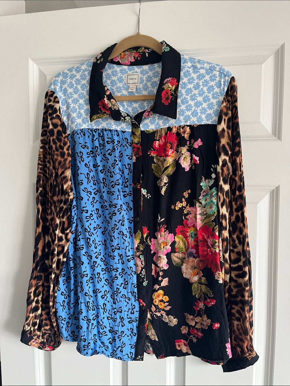 Anthropologie Maeve Alida Contrast Buttondown Shirt 2X - Picture 2 of 5